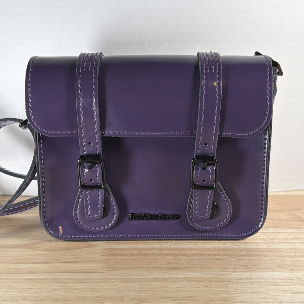Dr Martens Blackcurrant (Purple) Mini Satchel Crossbody Bag Black Hardware